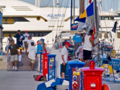 Busy dock & megayacht